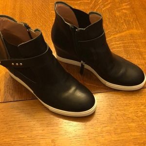 Linea Paolo black wedge sneakers